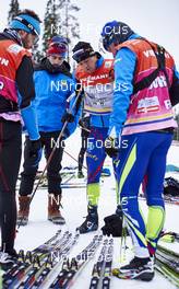 26.11.2015, Ruka, Finland (FIN): Valentin Gaillard (FRA) and Baptiste Gros (FRA), (l-r)  - FIS world cup cross-country, training, Ruka (FIN). www.nordicfocus.com. © Felgenhauer/NordicFocus. Every downloaded picture is fee-liable.