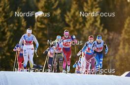 06.12.2015, Lillehammer, Norway (NOR): Ida Ingemarsdotter (SWE), Maiken Caspersen Falla (NOR), Krista Parmakoski (FIN), (l-r)  - FIS world cup cross-country, 4x5km women, Lillehammer (NOR). www.nordicfocus.com. © Felgenhauer/NordicFocus. Every downloaded picture is fee-liable.