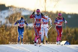 06.12.2015, Lillehammer, Norway (NOR): Krista Parmakoski (FIN), Astrid Uhrenholdt Jacobsen (NOR), Ida Ingemarsdotter (SWE), Maiken Caspersen Falla (NOR), (l-r)  - FIS world cup cross-country, 4x5km women, Lillehammer (NOR). www.nordicfocus.com. © Felgenhauer/NordicFocus. Every downloaded picture is fee-liable.