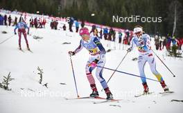 06.12.2015, Lillehammer, Norway (NOR): Elizabeth Stephen (USA), Maria Rydqvist (SWE), (l-r)  - FIS world cup cross-country, 4x5km women, Lillehammer (NOR). www.nordicfocus.com. © Felgenhauer/NordicFocus. Every downloaded picture is fee-liable.