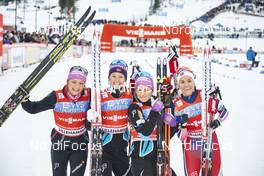 06.12.2015, Lillehammer, Norway (NOR): Maiken Caspersen Falla (NOR), Ingvild Flugstad Oestberg (NOR), Therese Johaug (NOR), Heidi Weng (NOR), (l-r)  - FIS world cup cross-country, 4x5km women, Lillehammer (NOR). www.nordicfocus.com. © Felgenhauer/NordicFocus. Every downloaded picture is fee-liable.