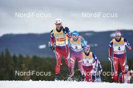 05.12.2015, Lillehammer, Norway (NOR): Martin Johnsrud Sundby (NOR), Alexander Legkov (RUS), Didrik Toenseth (NOR), Niklas Dyrhaug (NOR), (l-r)  - FIS world cup cross-country, skiathlon men, Lillehammer (NOR). www.nordicfocus.com. © Felgenhauer/NordicFocus. Every downloaded picture is fee-liable.