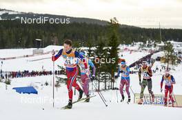 05.12.2015, Lillehammer, Norway (NOR): Emil Iversen (NOR), Stanislav Volzhentsev (RUS), Jonas Dobler (GER), Anders Gloeersen (NOR), (l-r)  - FIS world cup cross-country, skiathlon men, Lillehammer (NOR). www.nordicfocus.com. © Felgenhauer/NordicFocus. Every downloaded picture is fee-liable.