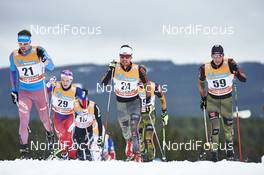 05.12.2015, Lillehammer, Norway (NOR): Sergey Ustiugov (RUS), Simen Andreas Sveen (NOR), Jonas Dobler (GER), Andreas Katz (GER), (l-r)  - FIS world cup cross-country, skiathlon men, Lillehammer (NOR). www.nordicfocus.com. © Felgenhauer/NordicFocus. Every downloaded picture is fee-liable.