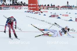 05.12.2015, Lillehammer, Norway (NOR): Heidi Weng (NOR), Charlotte Kalla (SWE), (l-r)  - FIS world cup cross-country, skiathlon women, Lillehammer (NOR). www.nordicfocus.com. © Modica/NordicFocus. Every downloaded picture is fee-liable.