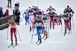 05.12.2015, Lillehammer, Norway (NOR): Therese Johaug (NOR), Ida Ingemarsdotter (SWE), Astrid Uhrenholdt Jacobsen (NOR), Kerttu Niskanen (FIN), Charlotte Kalla (SWE), Maiken Caspersen Falla (NOR), Nicole Fessel (GER), (l-r)  - FIS world cup cross-country, skiathlon women, Lillehammer (NOR). www.nordicfocus.com. © Felgenhauer/NordicFocus. Every downloaded picture is fee-liable.