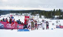 05.12.2015, Lillehammer, Norway (NOR): Astrid Uhrenholdt Jacobsen (NOR), Petra Novakova (CZE), Stefanie Boehler (GER), Ida Ingemarsdotter (SWE), (l-r)  - FIS world cup cross-country, skiathlon women, Lillehammer (NOR). www.nordicfocus.com. © Felgenhauer/NordicFocus. Every downloaded picture is fee-liable.