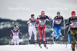 05.12.2015, Lillehammer, Norway (NOR): Jessica Diggins (USA), Martine Ek Hagen (NOR), Anne Kylloenen (FIN), (l-r)  - FIS world cup cross-country, skiathlon women, Lillehammer (NOR). www.nordicfocus.com. © Felgenhauer/NordicFocus. Every downloaded picture is fee-liable.