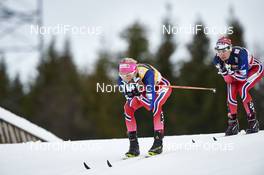 05.12.2015, Lillehammer, Norway (NOR): Therese Johaug (NOR), Heidi Weng (NOR), (l-r)  - FIS world cup cross-country, skiathlon women, Lillehammer (NOR). www.nordicfocus.com. © Felgenhauer/NordicFocus. Every downloaded picture is fee-liable.