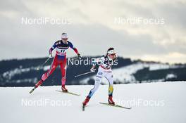 05.12.2015, Lillehammer, Norway (NOR): Ragnhild Haga (NOR), Maria Rydqvist (SWE), (l-r)  - FIS world cup cross-country, skiathlon women, Lillehammer (NOR). www.nordicfocus.com. © Felgenhauer/NordicFocus. Every downloaded picture is fee-liable.