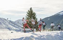 12.12.2015, Davos, Switzerland (SUI): Alex Harvey (CAN), Jonas Dobler (GER), Hans Christer Holund (NOR), Alexey Poltoranin (KAZ), (l-r)  - FIS world cup cross-country, 30km men, Davos (SUI). www.nordicfocus.com. © Felgenhauer/NordicFocus. Every downloaded picture is fee-liable.