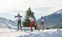 12.12.2015, Davos, Switzerland (SUI): Livio Bieler (SUI), Simen Andreas Sveen (NOR), Stanislav Volzhentsev (RUS), (l-r)  - FIS world cup cross-country, 30km men, Davos (SUI). www.nordicfocus.com. © Felgenhauer/NordicFocus. Every downloaded picture is fee-liable.