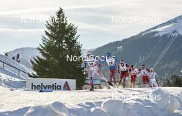 12.12.2015, Davos, Switzerland (SUI): Andrew Musgrave (GBR), Evgeniy Belov (RUS), Max Hauke (AUT), (l-r)  - FIS world cup cross-country, 30km men, Davos (SUI). www.nordicfocus.com. © Felgenhauer/NordicFocus. Every downloaded picture is fee-liable.