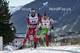 12.12.2015, Davos, Switzerland (SUI): Hans Christer Holund (NOR), Sergei Dolidovich (BLR), (l-r)  - FIS world cup cross-country, 30km men, Davos (SUI). www.nordicfocus.com. © Felgenhauer/NordicFocus. Every downloaded picture is fee-liable.