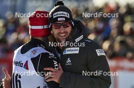 12.12.2015, Davos, Switzerland (SUI): Jonas Baumann (SUI), Curdin Perl (SUI), (l-r)  - FIS world cup cross-country, 30km men, Davos (SUI). www.nordicfocus.com. © Felgenhauer/NordicFocus. Every downloaded picture is fee-liable.