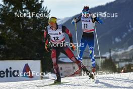 12.12.2015, Davos, Switzerland (SUI): Bernhard Tritscher (AUT), Ville Nousiainen (FIN), (l-r)  - FIS world cup cross-country, 30km men, Davos (SUI). www.nordicfocus.com. © Felgenhauer/NordicFocus. Every downloaded picture is fee-liable.