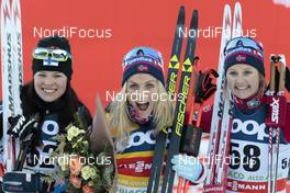 20.12.2015, Toblach, Italy (ITA): Krista Parmakoski (FIN), Therese Johaug (NOR), Ingvild Flugstad Oestberg (NOR), (l-r) - FIS world cup cross-country, 10km women, Toblach (ITA). www.nordicfocus.com. © Modica/NordicFocus. Every downloaded picture is fee-liable.
