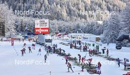 03.01.2015, Lenzerheide, Switzerland (SUI): crowded ski depot at Lenzerheide ski stadium   - FIS world cup cross-country, tour de ski, training, Lenzerheide (SUI). www.nordicfocus.com. © Felgenhauer/NordicFocus. Every downloaded picture is fee-liable.