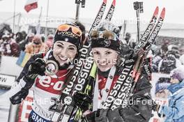 06.02.2016, Canmore, Canada (CAN): Dorothea Wierer (ITA), Marie Dorin (FRA), (l-r) -  IBU world cup biathlon, mass women, Canmore (CAN). www.nordicfocus.com. © Manzoni/NordicFocus. Every downloaded picture is fee-liable.