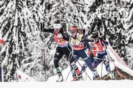 23.01.2016, Antholz, Italy (ITA): Karin Oberhofer (ITA), Gabriela Soukalova (CZE), Marie Dorin (FRA), (l-r) -  IBU world cup biathlon, pursuit women, Antholz (ITA). www.nordicfocus.com. © Manzoni/NordicFocus. Every downloaded picture is fee-liable.
