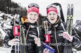 08.01.2016, Ruhpolding, Germany (GER): Johannes Thingnes Boe (NOR), Tarjei Boe (NOR), (l-r) -  IBU world cup biathlon, sprint men, Ruhpolding replacing Oberhof (GER). www.nordicfocus.com. © Manzoni/NordicFocus. Every downloaded picture is fee-liable.