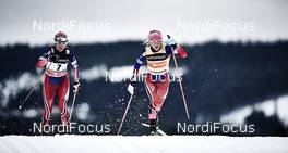 05.12.2015, Lillehammer, Norway (NOR): Heidi Weng (NOR), Therese Johaug (NOR), (l-r)  - FIS world cup cross-country, skiathlon women, Lillehammer (NOR). www.nordicfocus.com. © Felgenhauer/NordicFocus. Every downloaded picture is fee-liable.
