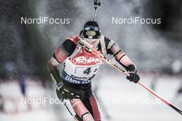 15.01.2016, Ruhpolding, Germany (GER): Dominik Landertinger (AUT) -  IBU world cup biathlon, relay men, Ruhpolding (GER). www.nordicfocus.com. © Manzoni/NordicFocus. Every downloaded picture is fee-liable.