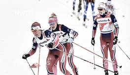 09.01.2016, Val di Fiemme, Italy (ITA): Heidi Weng (NOR), Therese Johaug (NOR), Ingvild Flugstad Oestberg (NOR), (l-r)  - FIS world cup cross-country, tour de ski, mass women, Val di Fiemme (ITA). www.nordicfocus.com. © Felgenhauer/NordicFocus. Every downloaded picture is fee-liable.