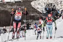 12.12.2015, Hochfilzen, Austria (AUT): Lisa Theresa Hauser (AUT), Olga Abramova (UKR), (l-r) -  IBU world cup biathlon, pursuit women, Hochfilzen (AUT). www.nordicfocus.com. © Manzoni/NordicFocus. Every downloaded picture is fee-liable.