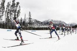 06.02.2016, Canmore, Canada (CAN): Dorothea Wierer (ITA), Gabriela Soukalova (CZE), Marie Dorin (FRA), (l-r) -  IBU world cup biathlon, mass women, Canmore (CAN). www.nordicfocus.com. © Manzoni/NordicFocus. Every downloaded picture is fee-liable.