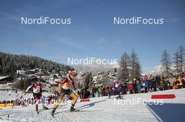 18.01.2015, Seefeld, Austria (AUT): Eric FRENZEL (GER), Bernhard GRUBER (AUT) - FIS world cup nordic combined, individual gundersen HS109/15km, Seefeld (AUT). www.nordicfocus.com. © Modica/NordicFocus. Every downloaded picture is fee-liable.