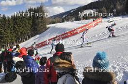 01.02.2015, Val di Fiemme, Italy (ITA): Group of athletes during the last lap - FIS world cup nordic combined, individual gundersen HS134/10km, Val di Fiemme (ITA). www.nordicfocus.com. © Modica/NordicFocus. Every downloaded picture is fee-liable.
