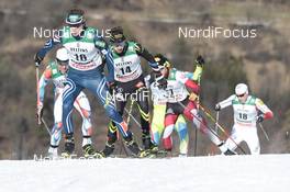 01.02.2015, Val di Fiemme, Italy (ITA): Ilkka Herola (FIN), Maxime Laheurte (FRA), (l-r) - FIS world cup nordic combined, individual gundersen HS134/10km, Val di Fiemme (ITA). www.nordicfocus.com. © Modica/NordicFocus. Every downloaded picture is fee-liable.