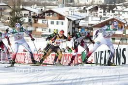 31.01.2015, Val di Fiemme, Italy (ITA): Espen Andersen (NOR), Fabian Riessle (GER), Jan Schmid (NOR) - FIS world cup nordic combined, team sprint HS134/2x7.5km, Val di Fiemme (ITA). www.nordicfocus.com. © Modica/NordicFocus. Every downloaded picture is fee-liable.