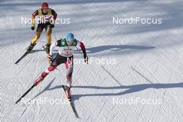 31.01.2015, Val di Fiemme, Italy (ITA): Sepp Schneider (AUT) and Fabian Riessle (GER) - FIS world cup nordic combined, team sprint HS134/2x7.5km, Val di Fiemme (ITA). www.nordicfocus.com. © Modica/NordicFocus. Every downloaded picture is fee-liable.