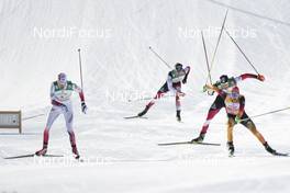 31.01.2015, Val di Fiemme, Italy (ITA): Jan Schmid (NOR), Manuel Faisst (GER), Bernhard Gruber (AUT)     - FIS world cup nordic combined, team sprint HS134/2x7.5km, Val di Fiemme (ITA). www.nordicfocus.com. © Modica/NordicFocus. Every downloaded picture is fee-liable.