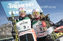 31.01.2015, Val di Fiemme, Italy (ITA): Joergen Graabak (NOR) and Jan Schmid (NOR)   - FIS world cup nordic combined, team sprint HS134/2x7.5km, Val di Fiemme (ITA). www.nordicfocus.com. © Modica/NordicFocus. Every downloaded picture is fee-liable.