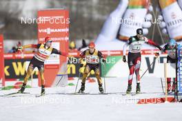 31.01.2015, Val di Fiemme, Italy (ITA): Fabian Riessle (GER) and Manuel Faisst (GER), Sepp Schneider (AUT) and Bernhard Gruber (AUT), (l-r) - FIS world cup nordic combined, team sprint HS134/2x7.5km, Val di Fiemme (ITA). www.nordicfocus.com. © Modica/NordicFocus. Every downloaded picture is fee-liable.