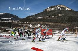 31.01.2015, Val di Fiemme, Italy (ITA): The group at the second lap in Lago di Tesero - FIS world cup nordic combined, team sprint HS134/2x7.5km, Val di Fiemme (ITA). www.nordicfocus.com. © Modica/NordicFocus. Every downloaded picture is fee-liable.