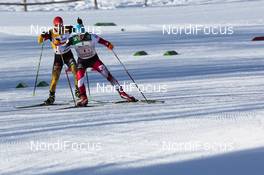 31.01.2015, Val di Fiemme, Italy (ITA): Sepp Schneider (AUT) and Fabian Riessle (GER) - FIS world cup nordic combined, team sprint HS134/2x7.5km, Val di Fiemme (ITA). www.nordicfocus.com. © Modica/NordicFocus. Every downloaded picture is fee-liable.