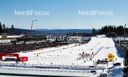 14.03.2015, Oslo, Norway (NOR): crowded Holmenkollen arena a the start - FIS world cup nordic combined, individual gundersen HS134/10km, Oslo (NOR). www.nordicfocus.com. © Felgenhauer/NordicFocus. Every downloaded picture is fee-liable.