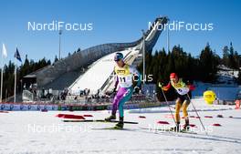 14.03.2015, Oslo, Norway (NOR): (l-r) Akito Watabe (JPN), Fischer, Swix and Johannes Rydzek (GER), Fischer, Swix, Rottefella, Adidas - FIS world cup nordic combined, individual gundersen HS134/10km, Oslo (NOR). www.nordicfocus.com. © Laiho/NordicFocus. Every downloaded picture is fee-liable.