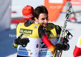 14.03.2015, Oslo, Norway (NOR): (l-r) Johannes Rydzek (GER), Fischer, Swix, Rottefella, Adidas and Jason Lamy Chappuis (FRA), Salomon, Swix, One Way - FIS world cup nordic combined, individual gundersen HS134/10km, Oslo (NOR). www.nordicfocus.com. © Laiho/NordicFocus. Every downloaded picture is fee-liable.