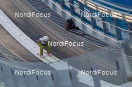 20.02.2015, Falun, Sweden (SWE): Event Feature: Prejumper in the inrun - FIS nordic world ski championships, nordic combined, individual gundersen HS100/10km, Falun (SWE). www.nordicfocus.com. © NordicFocus. Every downloaded picture is fee-liable.