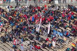 20.02.2015, Falun, Sweden (SWE): Spectators on the grand stand along the outruns - FIS nordic world ski championships, nordic combined, individual gundersen HS100/10km, Falun (SWE). www.nordicfocus.com. © NordicFocus. Every downloaded picture is fee-liable.