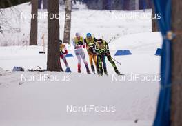 22.02.2015, Falun, Sweden (SWE): Francois Braud (FRA), Tino Edelmann (GER), Taihei Kato (JPN), Magnus Moan (NOR), (l-r)  - FIS nordic world ski championships, nordic combined, team HS100/4x5km, Falun (SWE). www.nordicfocus.com. © NordicFocus. Every downloaded picture is fee-liable.