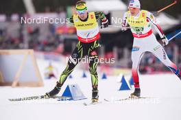 22.02.2015, Falun, Sweden (SWE): Maxime Laheurte (FRA), Haavard Klemetsen (NOR), (l-r)  - FIS nordic world ski championships, nordic combined, team HS100/4x5km, Falun (SWE). www.nordicfocus.com. © NordicFocus. Every downloaded picture is fee-liable.