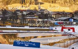 20.12.2015, Ramsau, Austria (AUT): athletes on the way into the stadium with Ramsau in the background   - FIS world cup nordic combined, individual gundersen HS96/10km, Ramsau (AUT). www.nordicfocus.com. © Felgenhauer/NordicFocus. Every downloaded picture is fee-liable.