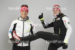 27.11.2015, Oestersund, Sweden, (SWE): Teja Gregorin (SLO), Anja Erzen (SLO) - IBU world cup biathlon, photoshooting, Oestersund (SWE) . www.nordicfocus.com. © Manzoni/NordicFocus. Every downloaded picture is fee-liable.