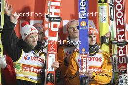17.01.2015, Zakopane, Poland (POL): Marinus Kraus (GER), Loeffler, Michael Neumayer (GER), Loeffler, Severin Freund (GER), Fischer, Richard Freitag (GER), fluege.de - FIS world cup ski jumping, team HS134, Zakopane (POL). www.nordicfocus.com. © Domanski/NordicFocus. Every downloaded picture is fee-liable.